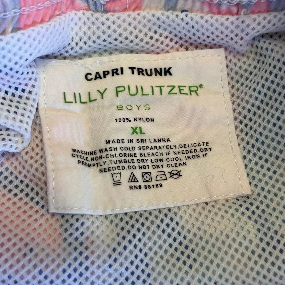Lilly Pulitzer‎ Capri Swim Trunks Boys XL  Summer Pastel Pockets Shorts